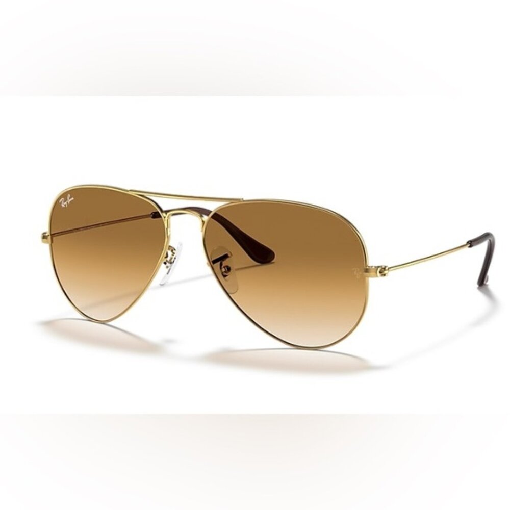 Ray-Ban Rb3025 AVIATOR CLASSIC Gradient Light Brown Gold Air Force Sunglasses OS